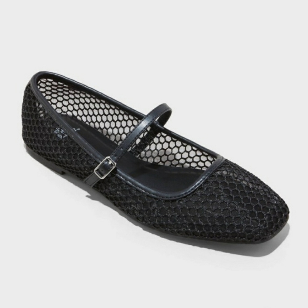 Wild Fable Women's 11 Black Mesh Memory Foam Ballet Flats - Picture 3 of 11